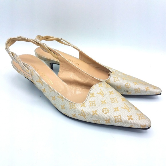 Louis Vuitton Shoes - Louis Vuitton | Vintage Monogram Slingback Heels